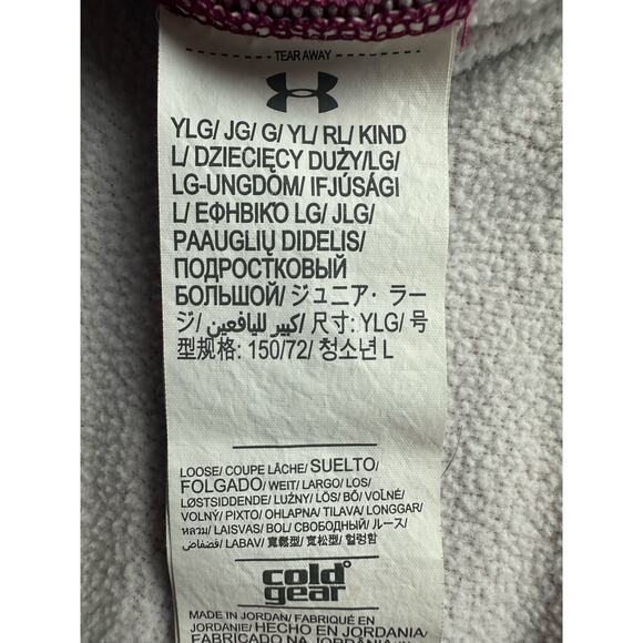 Under Armour Youth Large Coldgear Lightweight Hoodie Sweatshirt Fleece Purple - Picture 6 of 9